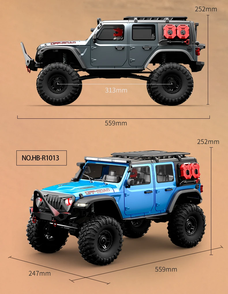 HB Toy 1/10 2.4G 4WD Electric Rock Crawler RC Car 4x4 for