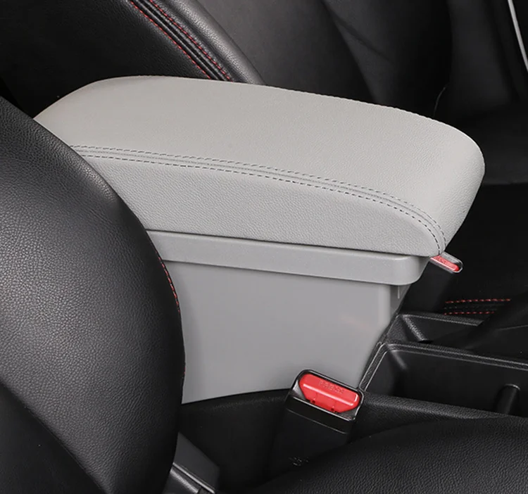 product creative custom fashion and practical leather material armrest car console usb box-5