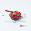 ตะเกียบสีแดง 4 ซม. บะหมี่-เนื้อหั่นเต๋า-พวงกุญแจ