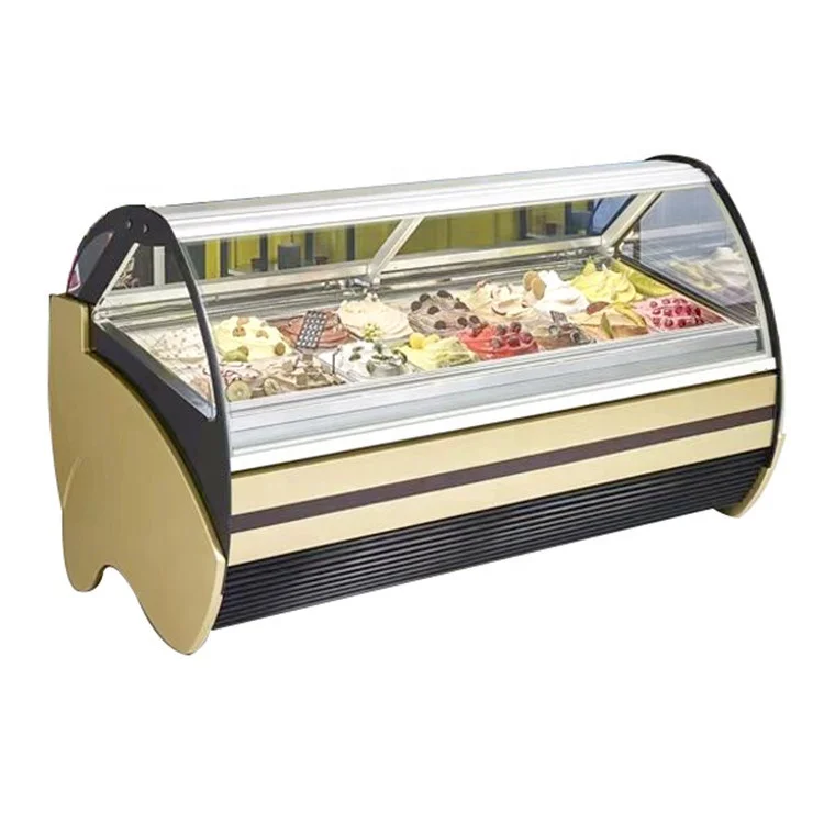 New Design 16 Trays Commercial Italian Ice Cream Gelato Display Freezer