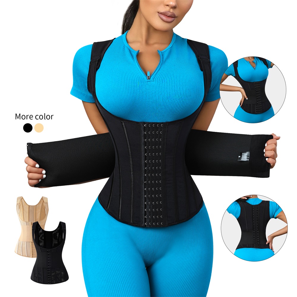 product wholesale sweat girdle women body wrap cincher corset trimmer double belt girdle waist trainer shaper tummy control shaperwear-9