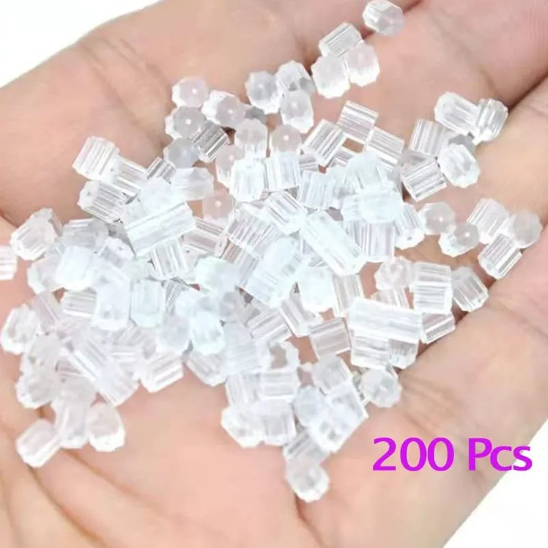 wholesale hot selling 200Pcs Rubber Plastic Clear Earring Backs,for Droopy  Ears Earring