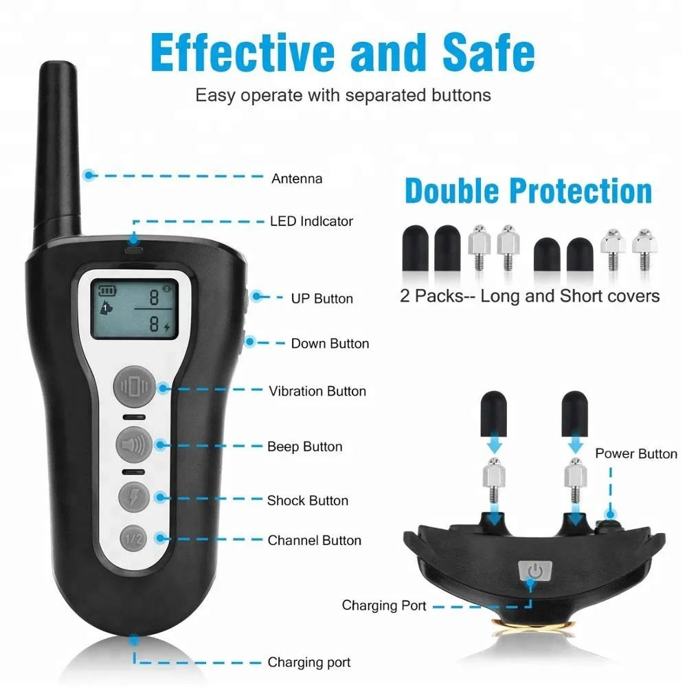 Humane Training Custom Plastic Shock Collars for Dogs-Waterproof Rechargeable Eco-Friendly Agility Training Collars