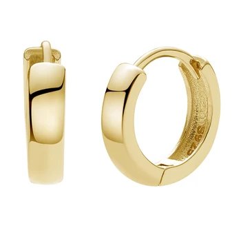 Silver Jewelry Manufacture 14K&18K Gold Vermeil Huggies 925 Sterling Silver Plated Bold Hoop Earrings