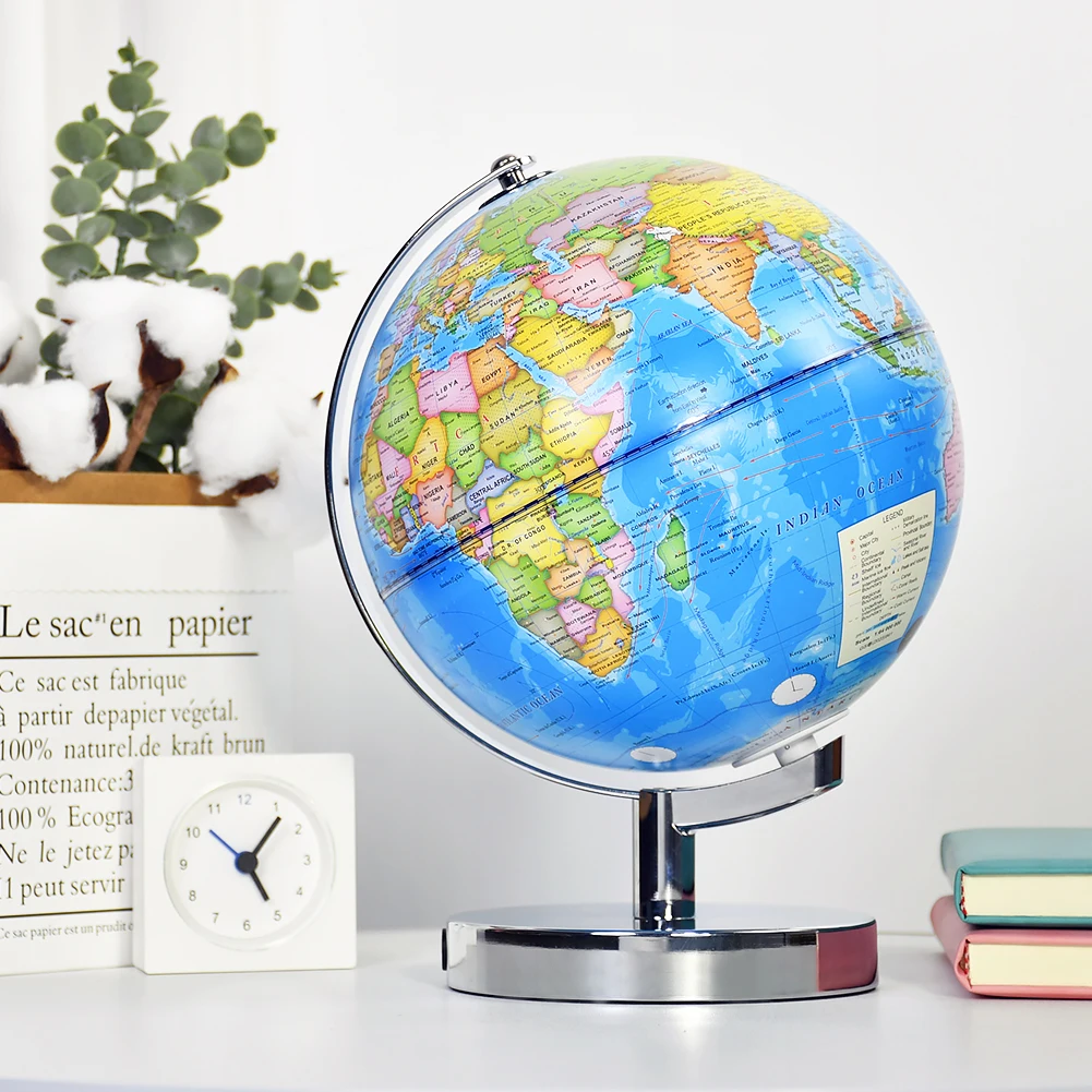8 Inch Constellation Illuminated PVC Rotating Education World Map Globe Light Lamp Teaching Earth Globe Decor Children