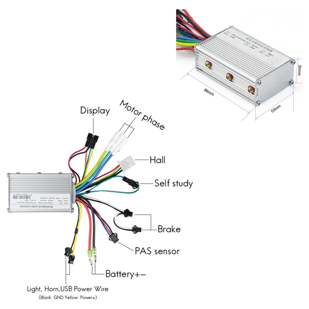 Лидер продаж 24V36V48V 500W контроллер для щеток 9 Mosfet набор электрического велосипеда Ebike