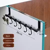 Cabinet door hanging rod-black-36 cm-5 hooks