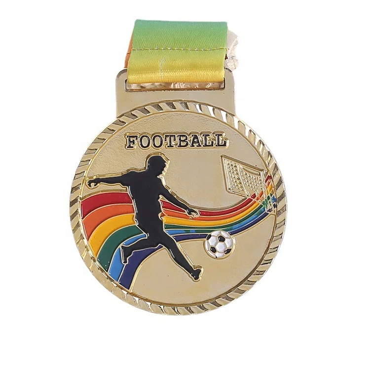 Wholesale Custom Soft Enamel Run Medal Custom Sports Meeting Souvenir Medal Custom Gold Plating Football Medal
