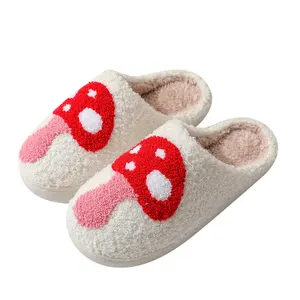 Wholesale Winter Soft Cute Kawaii Plush Fuzzy TPR Outsole for Womens Animal Print Design Christmas-Style for Ladies
