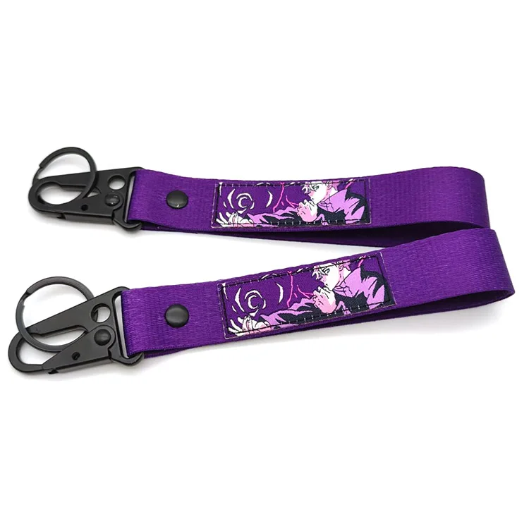 YYX Custom Short Lanyards Straps Key Chains Short Snap Carabiner Hook Key Holder Wrist Strap Lanyard Keychain for Promotion
