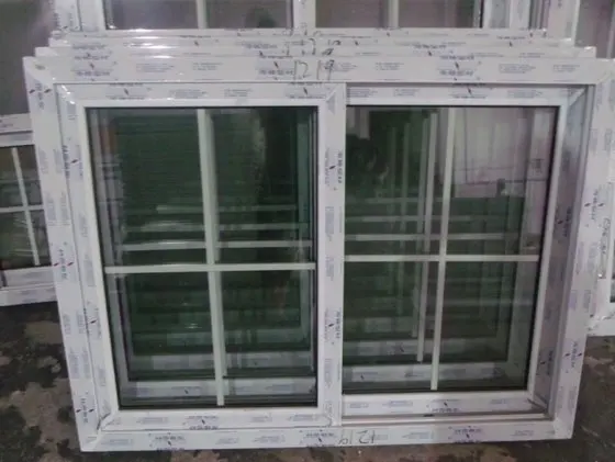 UPVC PVC Profile Single Glassed Sliding Window with Decorative Grill Design for Home windows