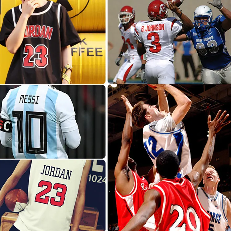 Cheap Custom Jersey Numbers and Letters T-Shirt Letter Stickers Soccer Jersey Heat Transfer Name and Numbers for Football
