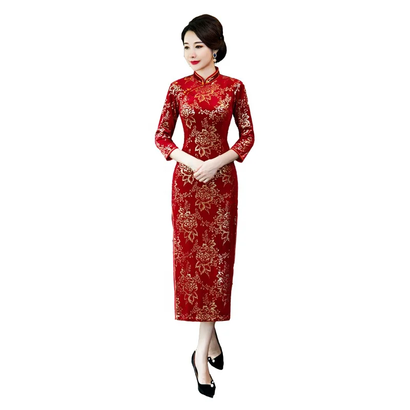 velvet chinese dress