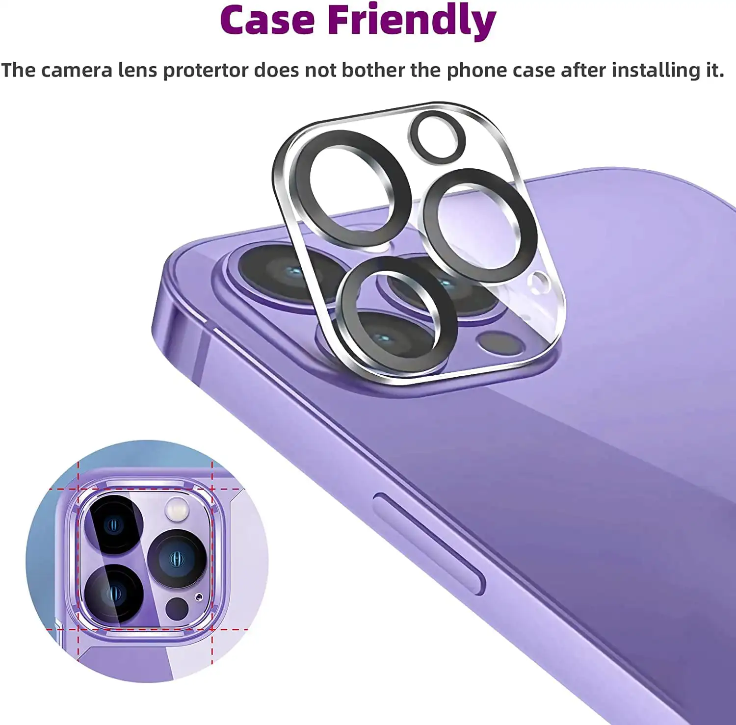 Xfilm For IPhone 16/16 Plus Camera Lens Protector Bling Individual Metal Diamond Ring 9H Hardness Scratchproof Protector, Stylish Phone Accessories, Case Friendly (Pink Diamond