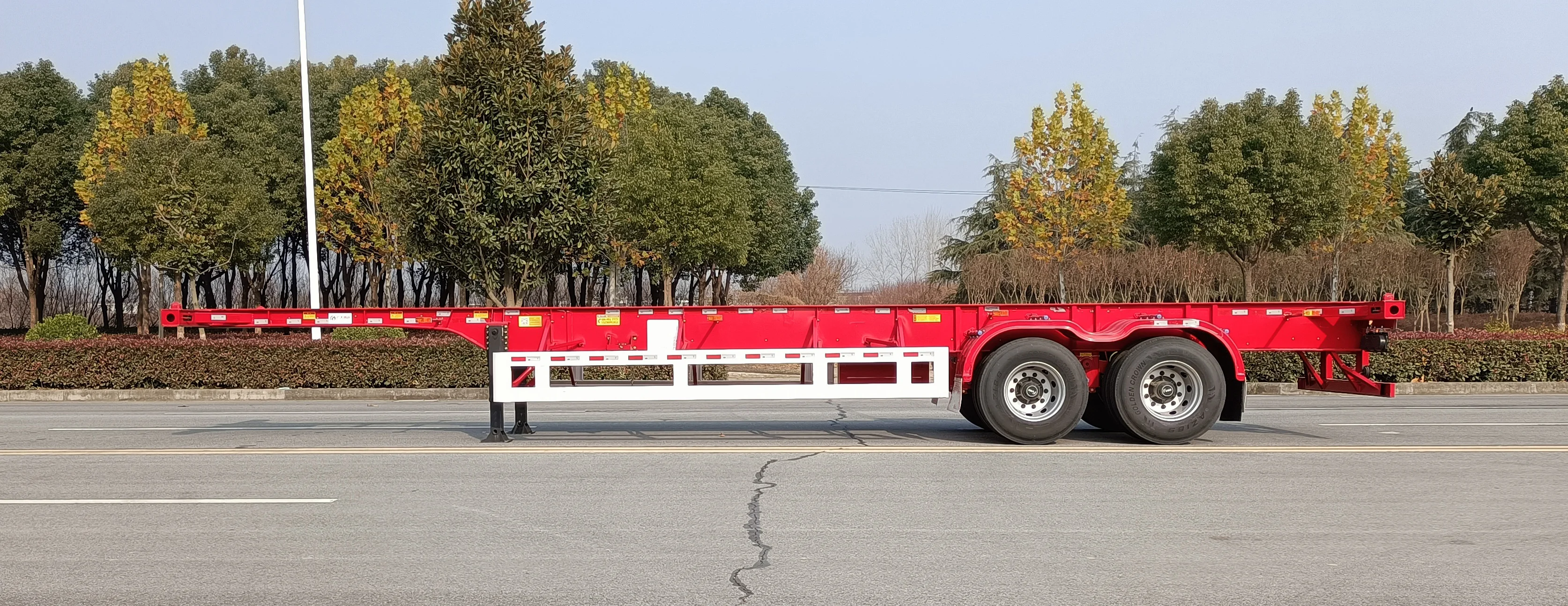 Tri Axles 60 Tons 20/40 Foot FT Container Shipping Flat Bed Flatbed ...