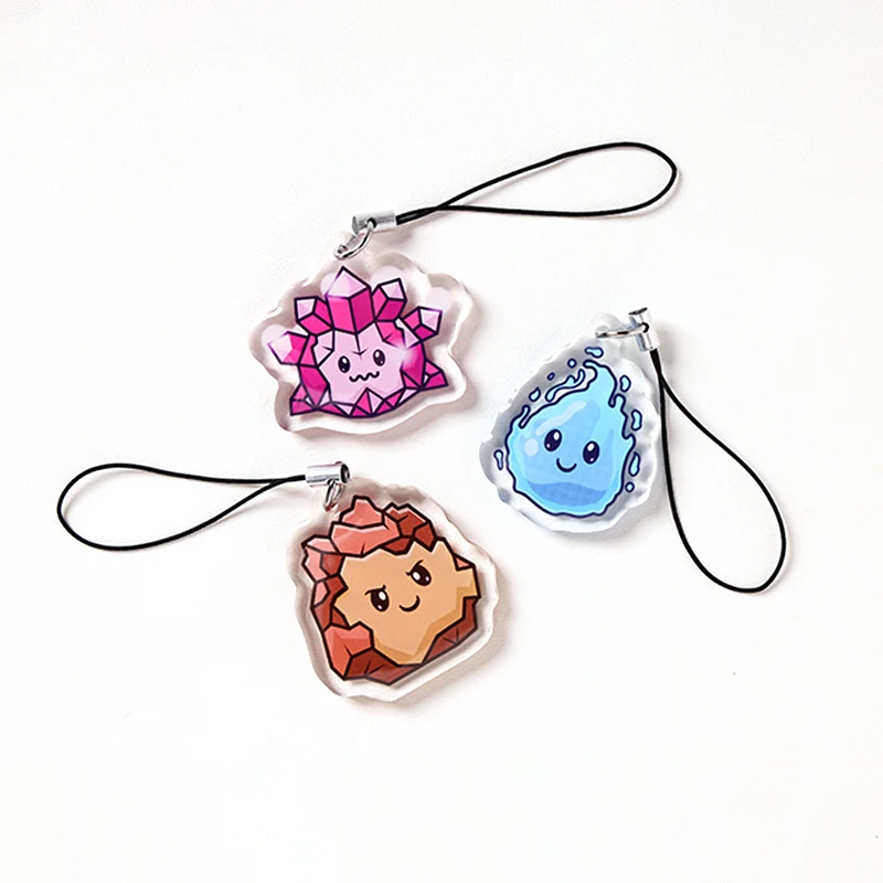 Presente Promocional Anéis de Chave Personalizados DIY CNC Corte Diamante Impressão Dupla Face Epóxi Charms de Acrílico