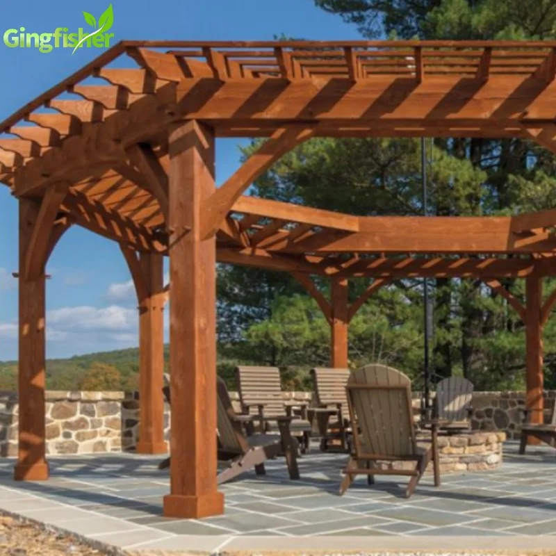 Round Pergola Designs Wooden Pagoda with Roof Pergola SALE