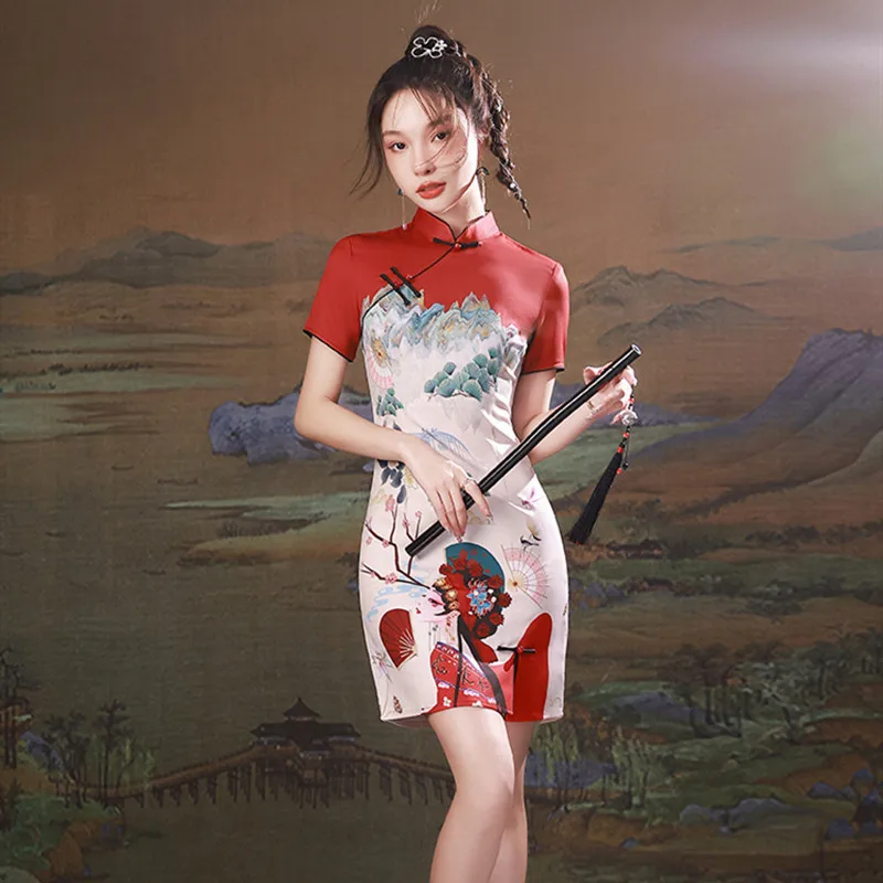 fitted lace wedding dress Brocade Open-Back Cheongsam Column Dress – Kimera main image 0