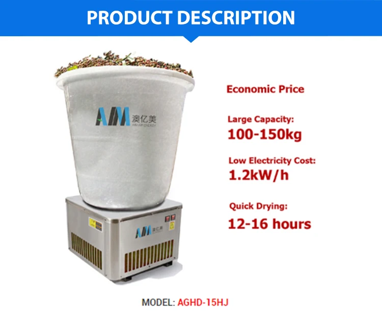Heat Pump Bucket Seed Cocoa Bean Pepper Peanut Dryer Dry Coco Nut