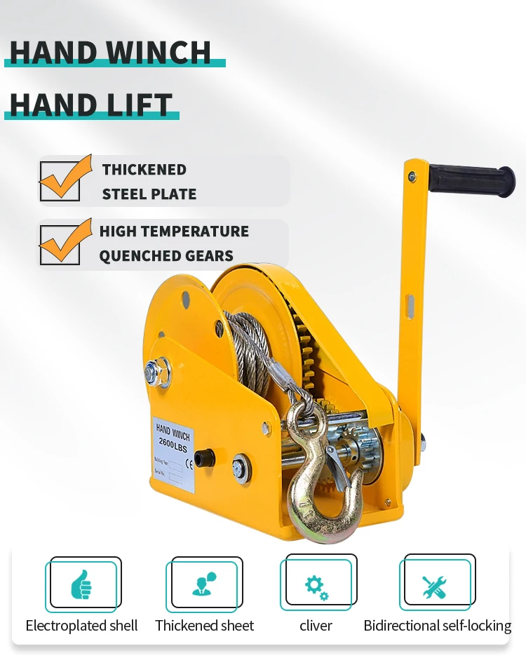 Hand Winch 100kg 300kg 500kg Marine Trailer Winch 1200lbs 1800lbs