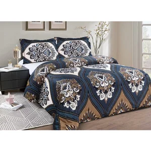 Printed Fleece 3 Pcs Comforter Set With Sherpa Reverse