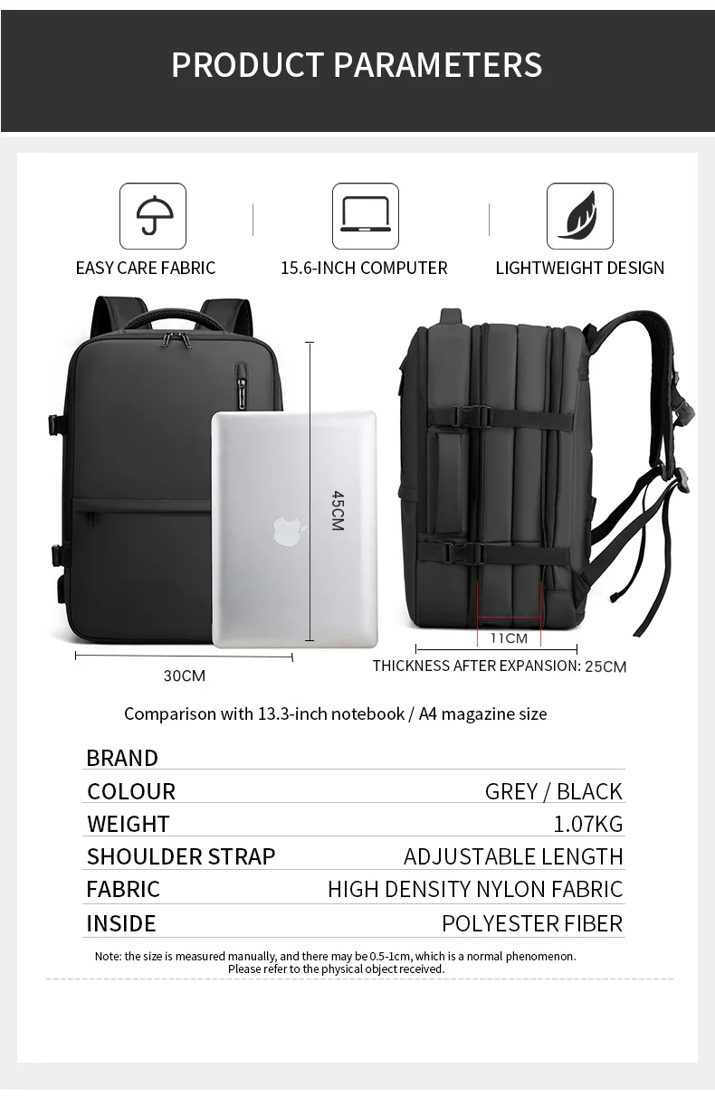 New Bag Laptop Usb Charging Men College School Waterproof Backpack Bag Travel Backpacks for Men