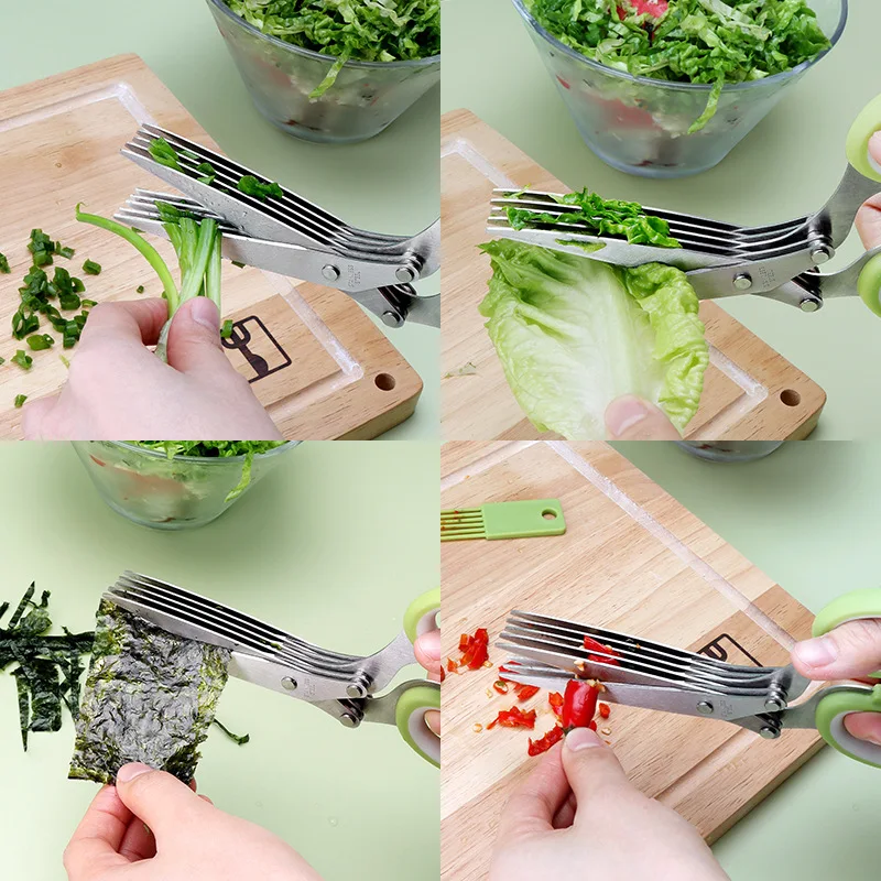 Multi-Layer Scissor Stainless Steel Kitchen Scissor Green Onion