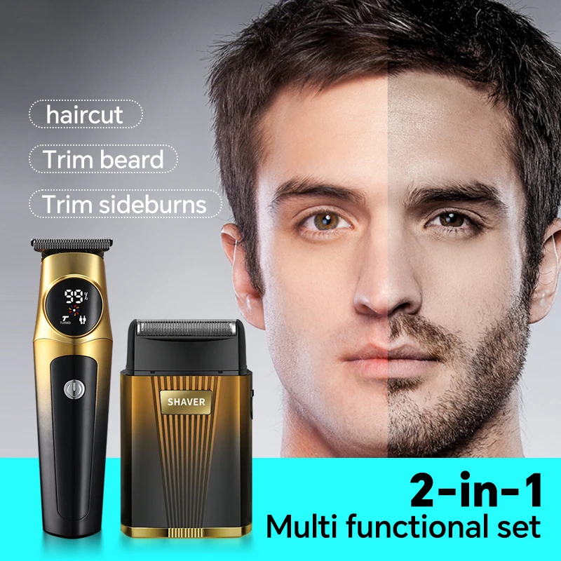 Two-in-One Popular Electric Shaver Clipper Nose Hair Trimmer for Men Reciprocating Set Cross-Border Household Grooming USB Power details
