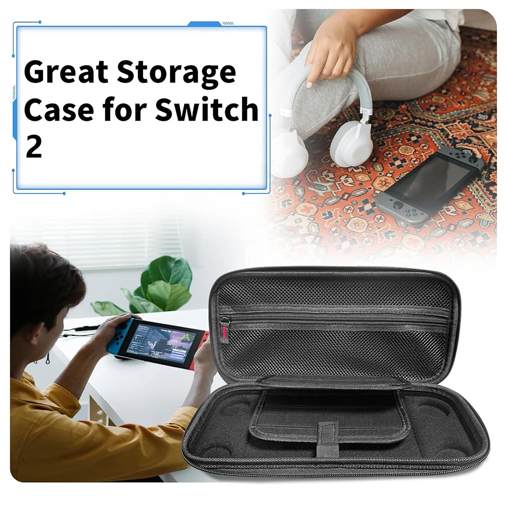 product laudtec hard eva protective cover bag waterproof shockproof travel carrying case storage pouch custom for switch2 2025 yxj29-5