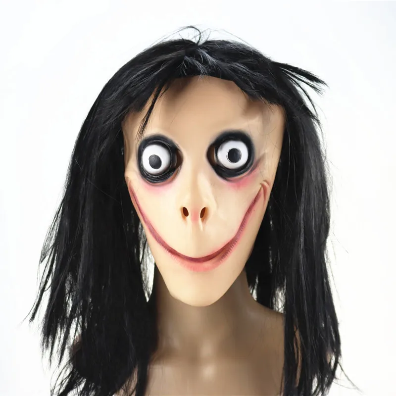 Momo Scary Face Cover, Halloween Scary Women Face Covers With Long