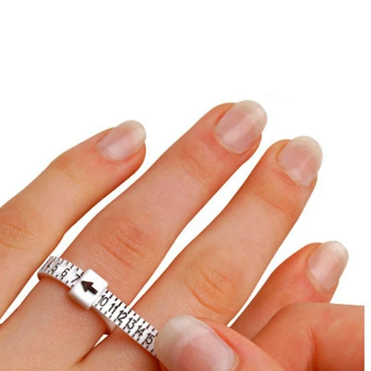 UK US EU Size Loop Hand Measure Circle Finger Plastic Ruler Ring Plastic Jewelry Circle Gauge Tool