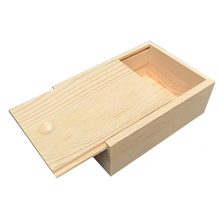 Custom Boxwood Basswood Beech Pine Wood Small Sliding Lid Wooden Box ...