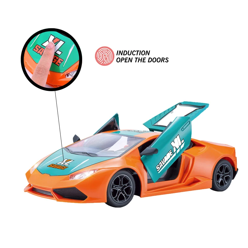 1:14スケールモデル車両高速レーシングホビーおもちゃライト指紋