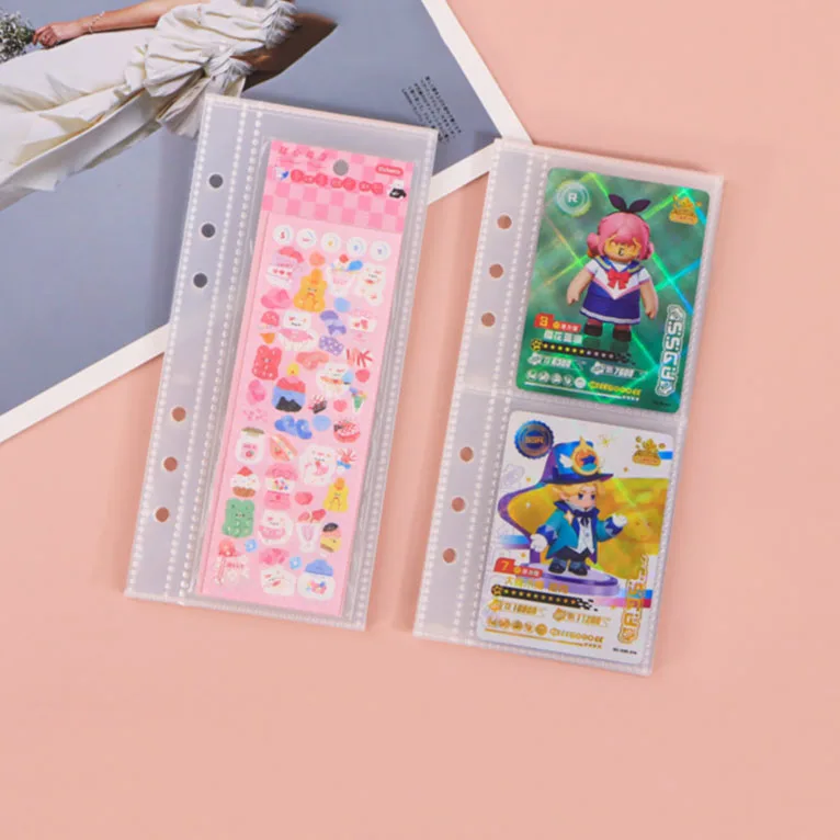 A6 6 Ring Trading Cards Sleeves Storage Album Pages 10 Sheets Plastic Photo  Album Sleeves for Binder Accessories