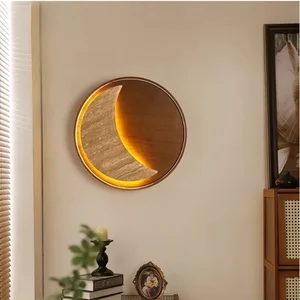 JACKSUN Designer LED Wall Lamp Explosions Bedside Bright Moon Yellow Cave Simple Creative Modern