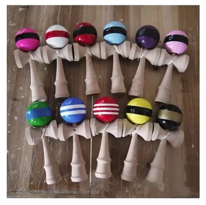 Premium Natural Wood Kendama Freestyle Pro Wooden Toy Novelty Amusements Classic Skill Toy for Kids Adults