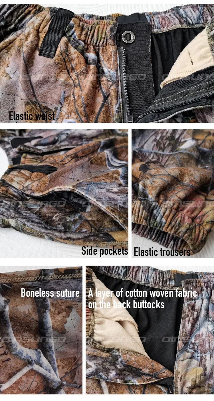 Warm Fleece Fabric Camouflage Reflective Hunting Clothes Wholesale