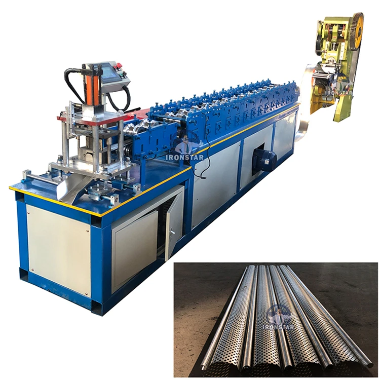 Perforated Slat With Shutter Door Track Roll Forming Machine Punching ...