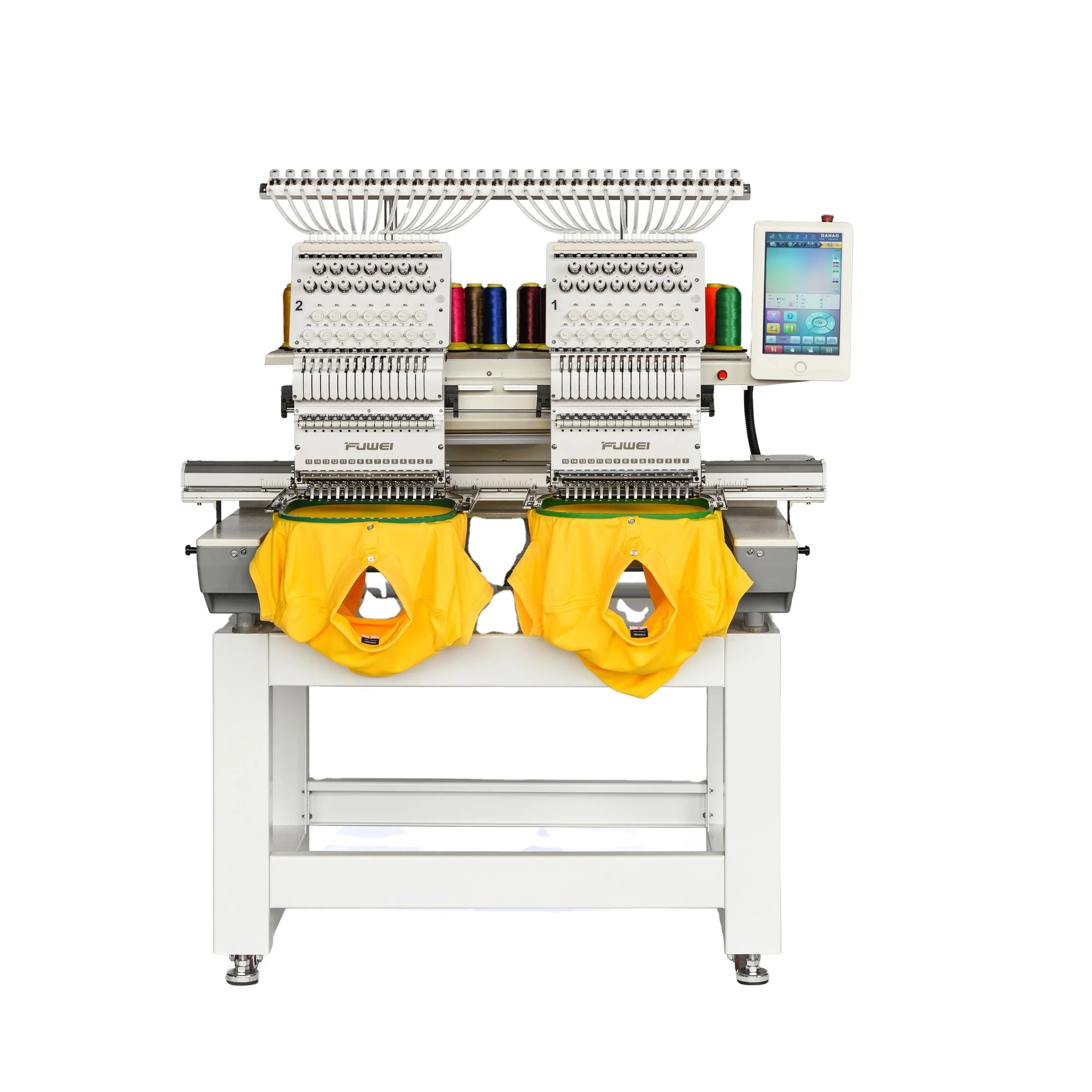 Fuwei Double 2 Head Computer Barudan Embroidery Machine for Tshirt Embroidery Machine Sale