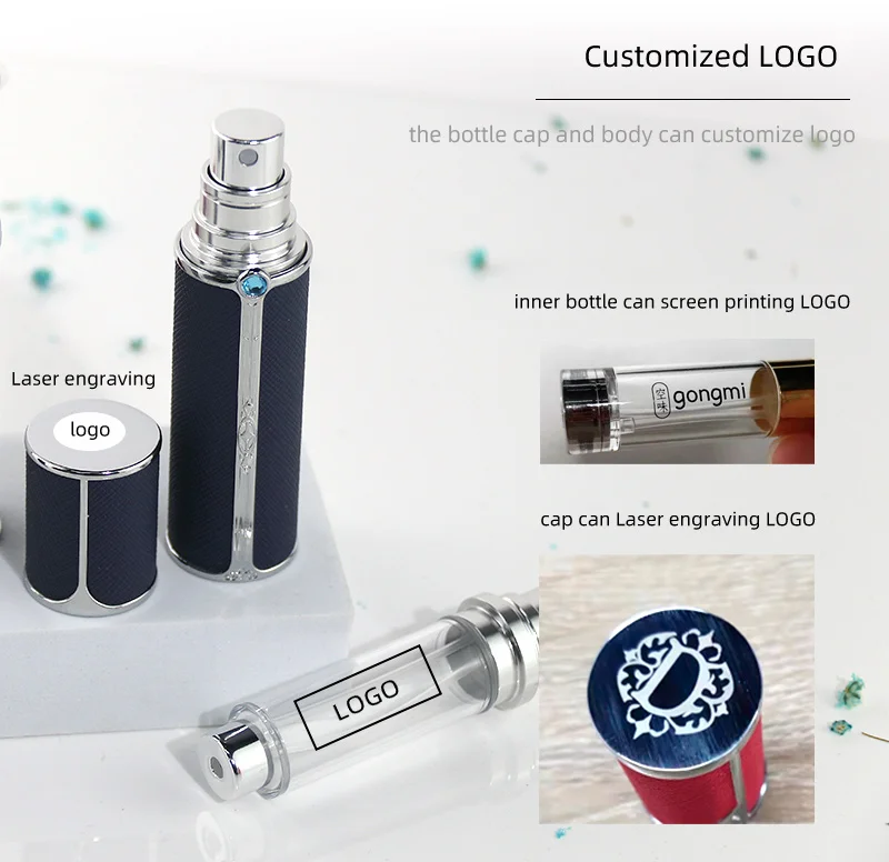 2022 New Leather Perfume Refill Spray Bottles 10ml Portable Aluminium