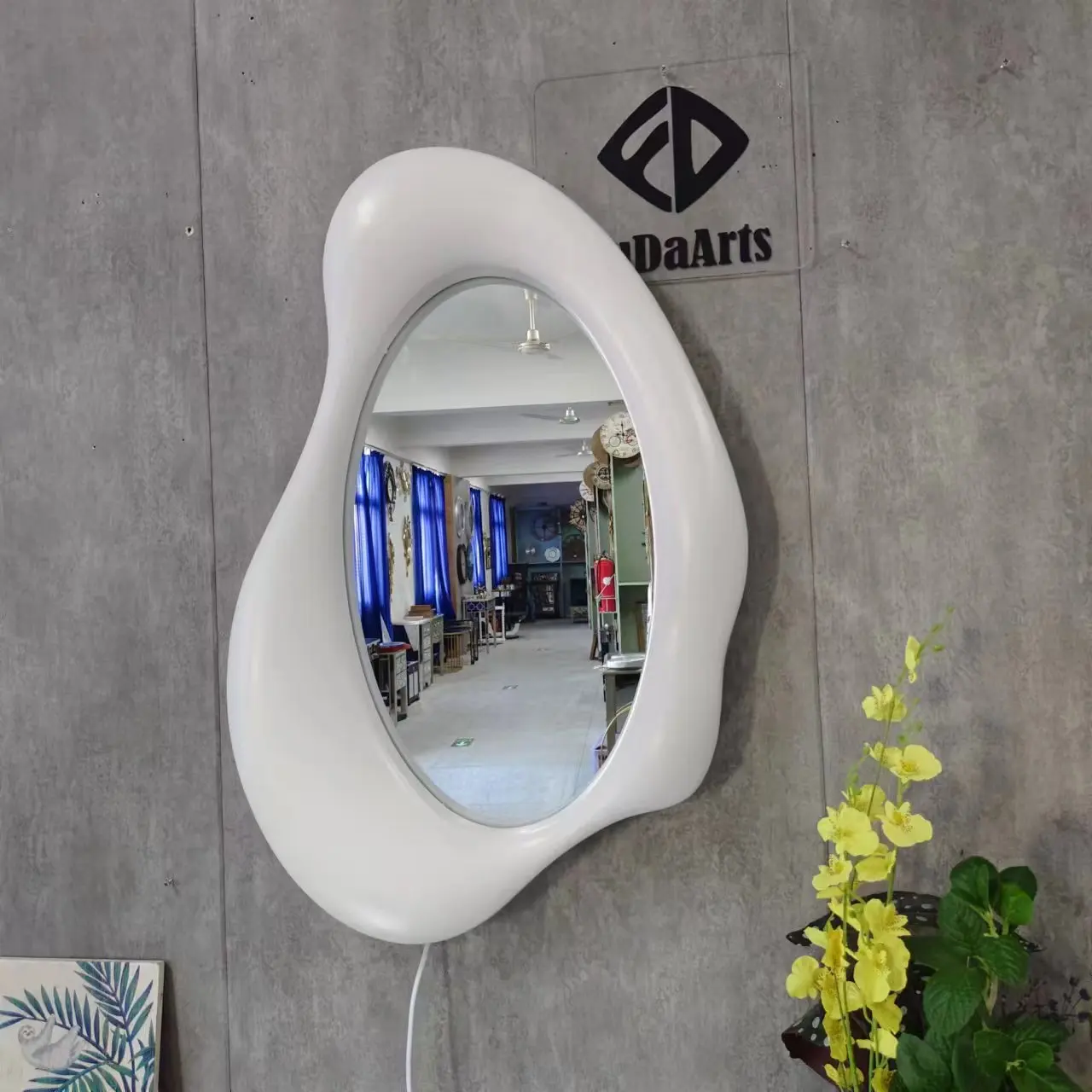 75X50cm  Led Light Simple Modern  Mirror Entrance Art Modeling Makeup Decorative Mirror