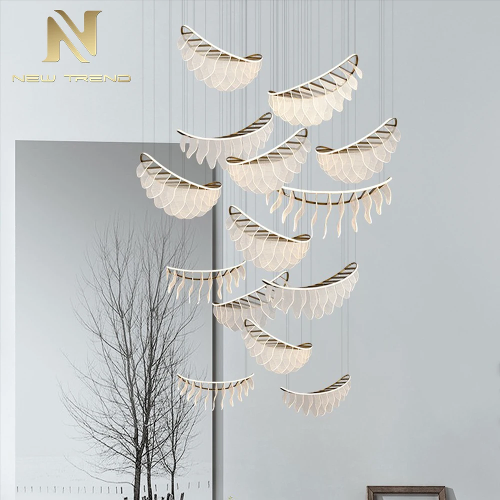 CPL-306 Modern Design Indoor Decoration Villa Hotel Mall Acrylic LED Hanging hotel lobby Chandelier