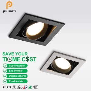 PULUOTI 18W New Product Indoor Beam Angle Design Square Aluminum Ceiling Recessed COB LED Downlight 2700k/3000k/4000k/5000k