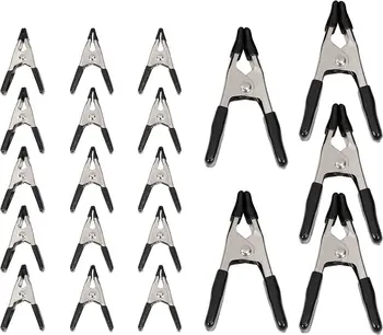 Heavy Duty 2 4 6 9 Inch Black Powder Coated Steel and Carbon Metal Spring a Clamps with PVC Handles for Woodworking