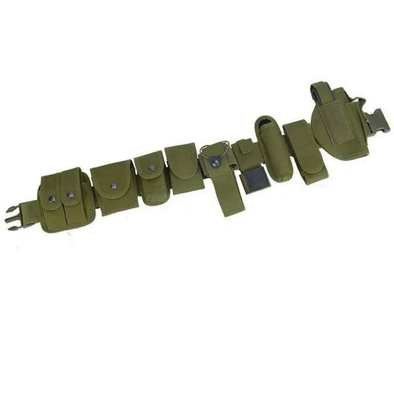 Multifunctional Security Belts Adjustable Strap Tactical Training Duty Utility Belts with Pouches Holster Tactic Waist Belt