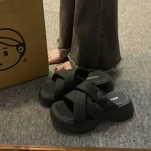2026 Summer Spring Autumn Women's Soft Slide Sandals Thick Platform Non-slip EVA Material Height Increasing Indoor Outdoor Use