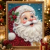 ZZC0623 Dipinto di Babbo Natale con renna di Natale