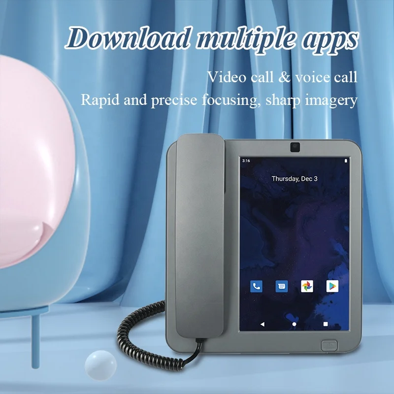 2024 OEM ODM  Large Screen 4G Volte Fixed Desktop WiFi Hotspot HD Video Wireless Phone Cordless Smart Android Telephone