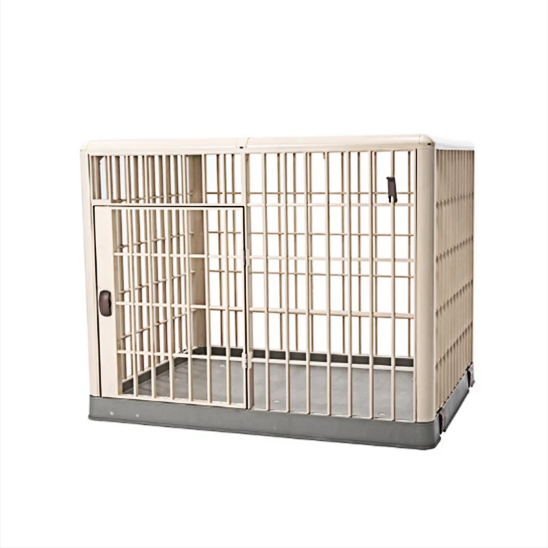 Promotion Newest Small and Medium Animal Dog Cage Resin Plastic Not Rust with Cover Dog House w Wheels Carrier Pet Cages
