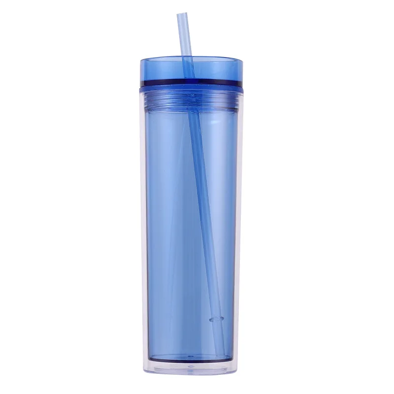 Customized Newest Clear 16 Oz Double Walled Skinny Tumbler Plastic ...